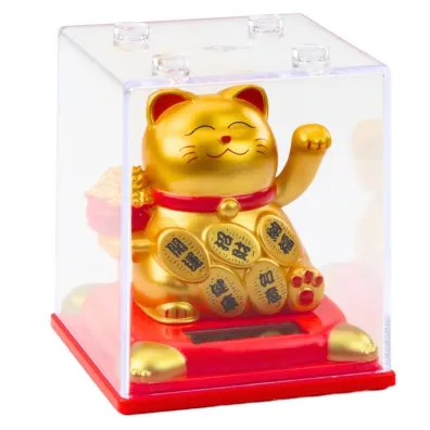 Leantoys Chiski kot szczcia w gablocie zoty