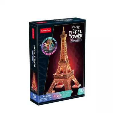 Puzzle 3D Wie�a Eiffla LED Cubic Fun