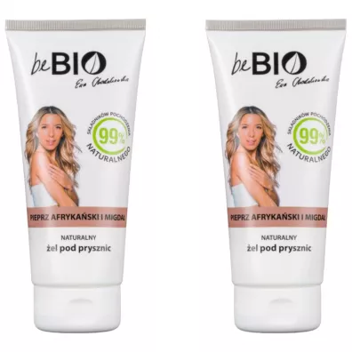 beBIO Ewa Chodakowska Naturalny �el pod prysznic Pieprz afryka�ski i migda� Zestaw 2 x 200 ml
