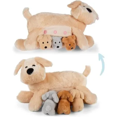 Mama piesek z 3 m�odymi pieskami Mamanimals