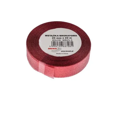 Brewis Wst��ka brokatowa WB25-3 czerwona 22mm x 25m