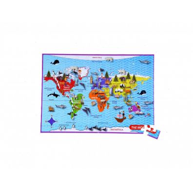 Puzzle w metalowej kuli - Mapa wiata 100 el. The Purple Cow