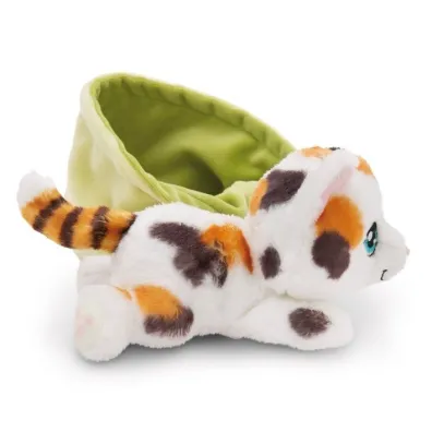 NICI 61332 Maskotka kotek w plamki 12cm w koszyku zielonym