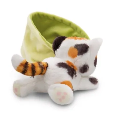 NICI 61332 Maskotka kotek w plamki 12cm w koszyku zielonym