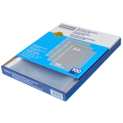 Donau Koszulka A4 na dokumenty PP krystal 100 szt.