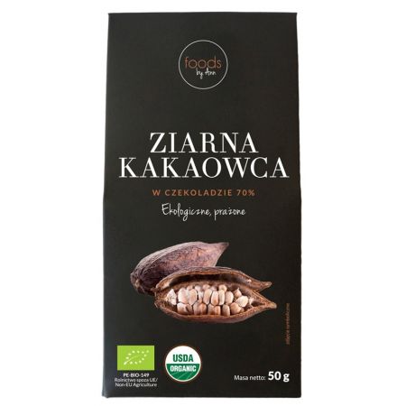Foods by Ann Ziarna kakaowca w czekoladzie 70% 50 g Bio