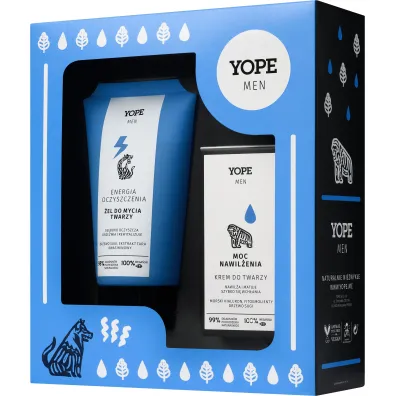 Yope Zestaw men wood �el do mycia twarzy + men wood krem nawil�aj�cy do twarzy 150 ml + 50 ml