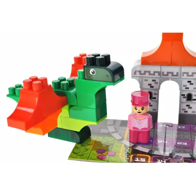 Klocki konstrukcyjne Block&Steps Smok i zamek +Gra planszowa 3w1