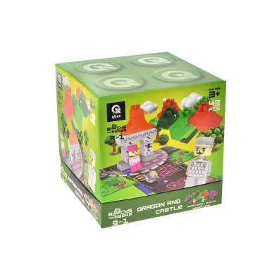 Klocki konstrukcyjne Block&Steps Smok i zamek +Gra planszowa 3w1