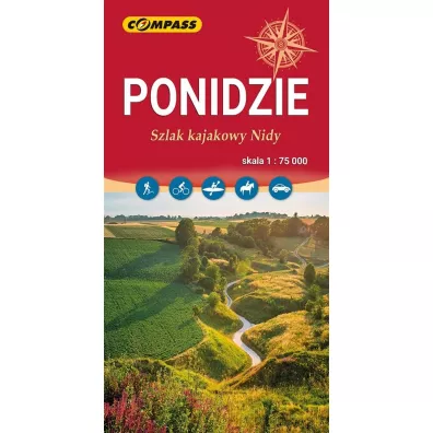 Ponidzie Szlak kajakowy Nidy mapa skala 1 : 75 000