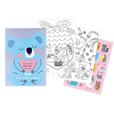 Blok kolorowanek z naklejkami A4 BB Pastel