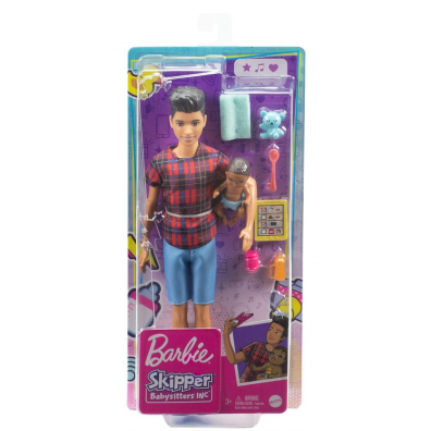 Barbie Opiekunka Lalka + bobas + akcesoria GRP14 Mattel