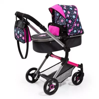 W�zek dla lalek r�owo-czarny Neo Vario Bayer