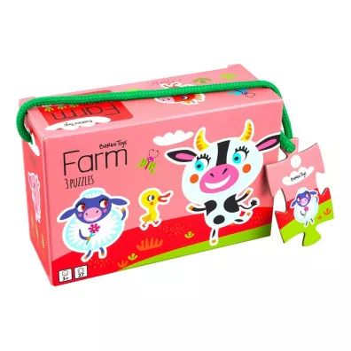 Moje pierwsze puzzle - 3 uk�adanki. Farm Barbo Toys