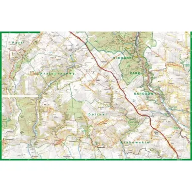 Ojcowski Park Narodowy kieszonkowa laminowana mapa turystyczna 1:25 000