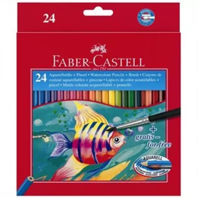 Faber-Castell Kredki akwarelowe z p�dzelkiem 24 szt.