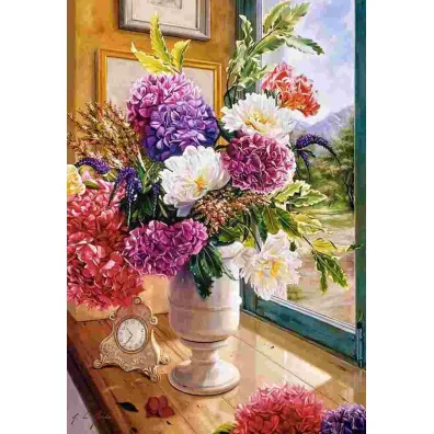 Puzzle 1000 el. Martwa natura z hortensjami Castorland