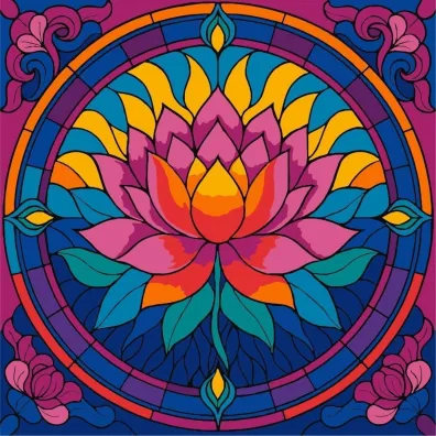 Ideyka Malowanie po numerach - Witra�. Lotos 30x30cm