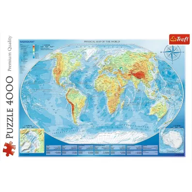 Puzzle 4000 el. Wielka mapa fizyczna �wiata Trefl