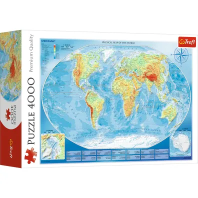 Puzzle 4000 el. Wielka mapa fizyczna �wiata Trefl