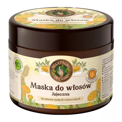 Receptury Zielarki Jajeczna maska do w�os�w suchych i zniszczonych emolientowo-proteinowa 300 ml