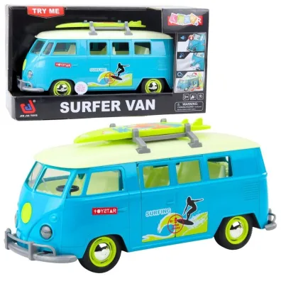 Van surfer bus z desk� surfingow� �wiat�o d�wi�k LeanToys