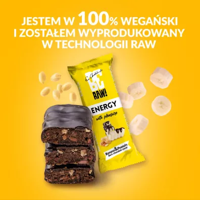 BeRaw Baton Energy Banana & Nuts zestaw 6 x 40 g