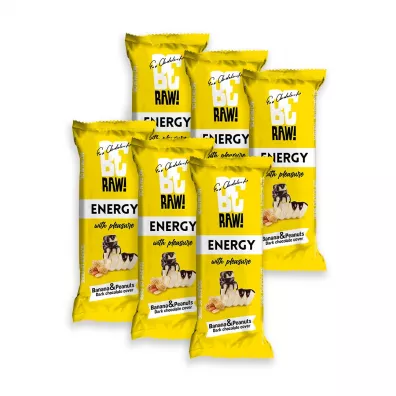 BeRaw Baton Energy Banana & Nuts zestaw 6 x 40 g