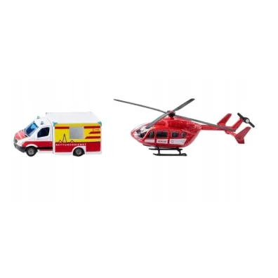 Siku Super - Mercedes-Benz Ambulans + Helikopter