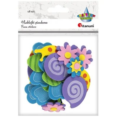 Titanum Naklejki piankowe 3D kwiaty, motyle, �limaki 18 szt.