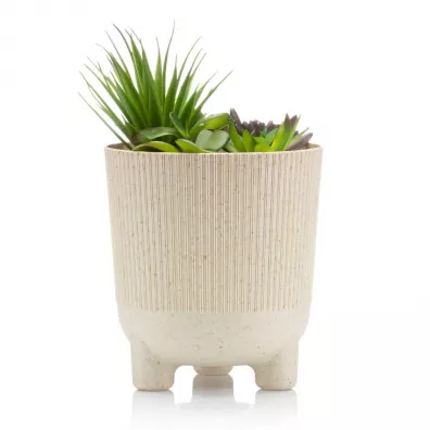 HowHomely Zestaw doniczek Harmony Eco wood piaskowy