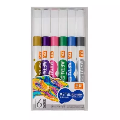 Fandy Marker p�dzelkowy metaliczny 6 kolor�w