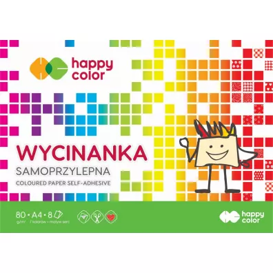 Happy Color Blok Wycinanka samoprzylepna A4, 8 ark 8 kartek