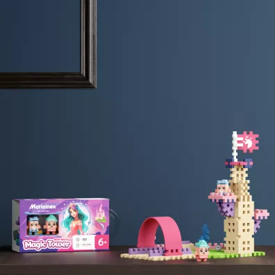 Mini Waffle Princess Klocki konstrukcyjne Mini Waffle 80 element�w Ksi�niczka Magiczna Wie�a MARIOINEX 905807