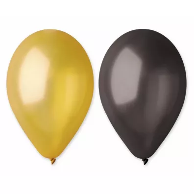 Godan Balony metaliczne czarne, z�ote 50 szt.