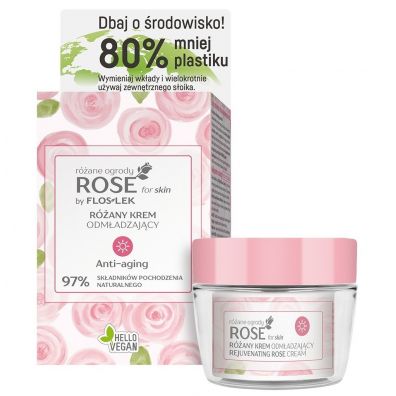 Floslek Rose For Skin rany krem przeciwzmarszczkowy na noc 50 ml