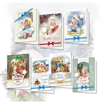 Top Graphic Karnet Bo�e Narodzenie z op�atkiem, religia mix 10 szt.