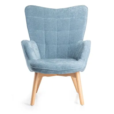HowHomely Fotel z podnkiem Grella Blue