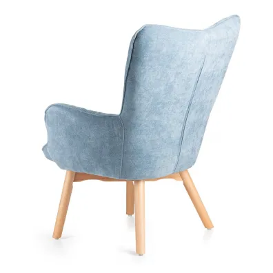 HowHomely Fotel z podnkiem Grella Blue