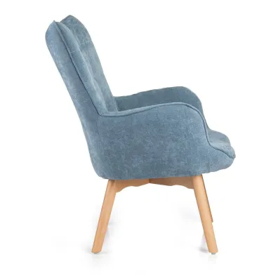 HowHomely Fotel z podnkiem Grella Blue