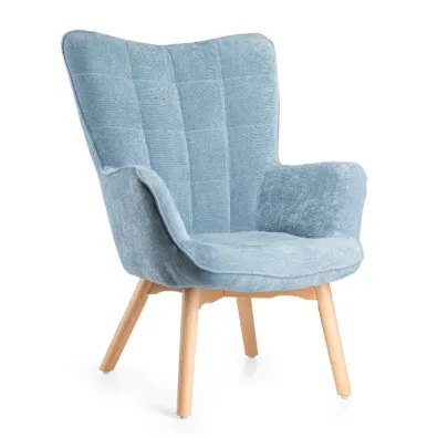 HowHomely Fotel z podnkiem Grella Blue