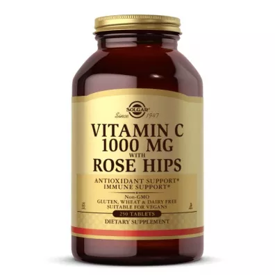Solgar Vitamin C 1000 mg with Rose Hips Suplement diety 250 tab.