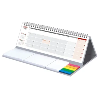 Wok� Nas KALENDARZ BIURKOWY Z NOTESEM MAXI MIESI�CZNY SPIRALOWANY NR KAT. KB053B SZARY