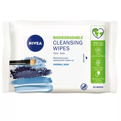Nivea Biodegradable Cleansing Wipes biodegradowalne 3w1 od�wie�aj�ce chusteczki do demakija�u 25 szt.