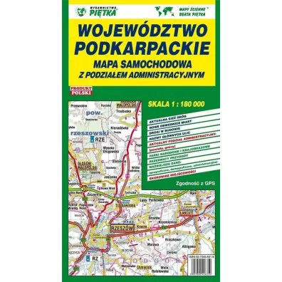 Wojew�dztwo Podkarpackie 1:180 000 mapa samoch.