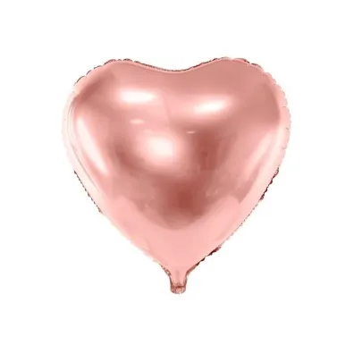 PartyDeco Balon foliowy Serce r�owe z�oto 61cm