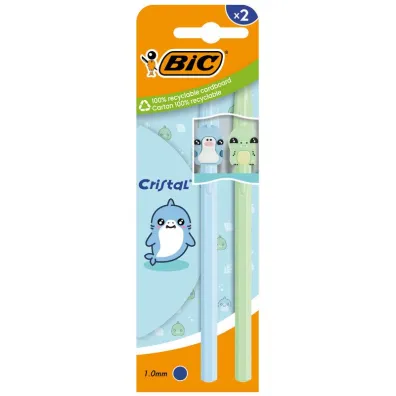 D�ugopis Cristal Figurine 1mm niebieski 2 szt BIC