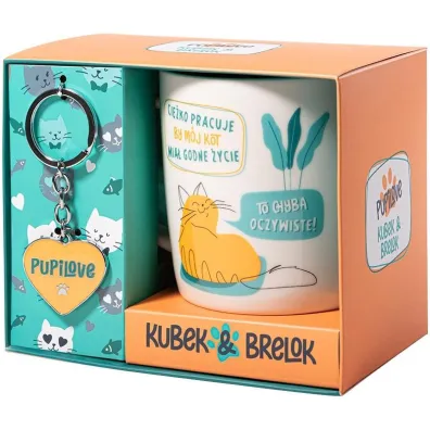 Be-Happy Gifts Prezent dla kociarzy Pupilove kubek i brelok