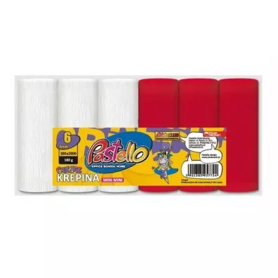 Alfa Pastello Krepina mini bia�o-czerwony 10x250cm, 180g