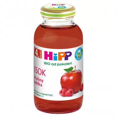 Hipp Sok 100% maliny-jab�ka po 4. miesi�cu 200 ml Bio